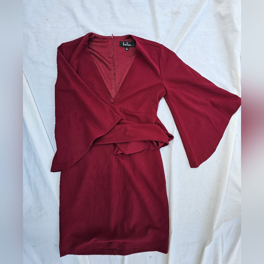 Elegant Burgundy Wrap Dress